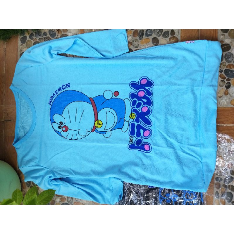 tunik doraemon baju tidur lengan panjang