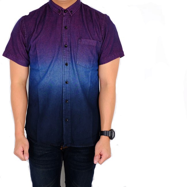 Brotherholicstore kemeja denim polos pendek / baju denim pria pendek / baju denim/ kemeja | BRH