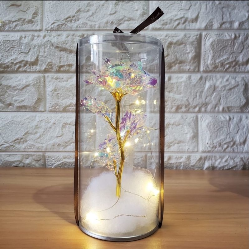 Lampu Bunga  Rainbow Mawar LED Beauty and The Beast