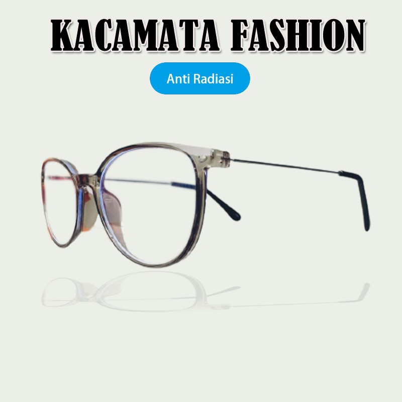 Kacamata Antiradiasi Oval Kaca mata Fashion Korean Style Kaca Mata Reading Glasses Frame Round