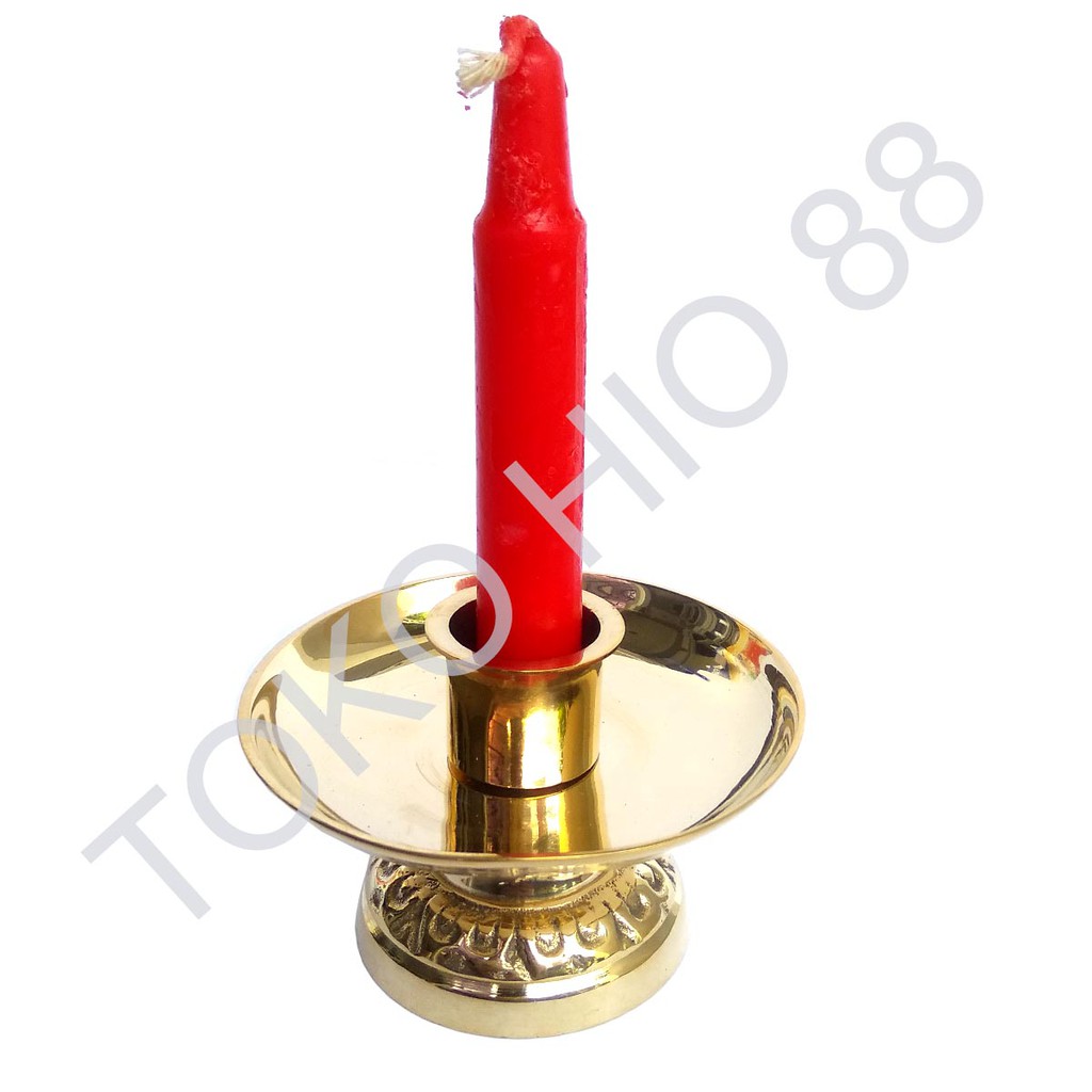 Tempat Lilin Tancapan Kaki Candle Holder Kuningan TL98 Harga Sepasang Bagus