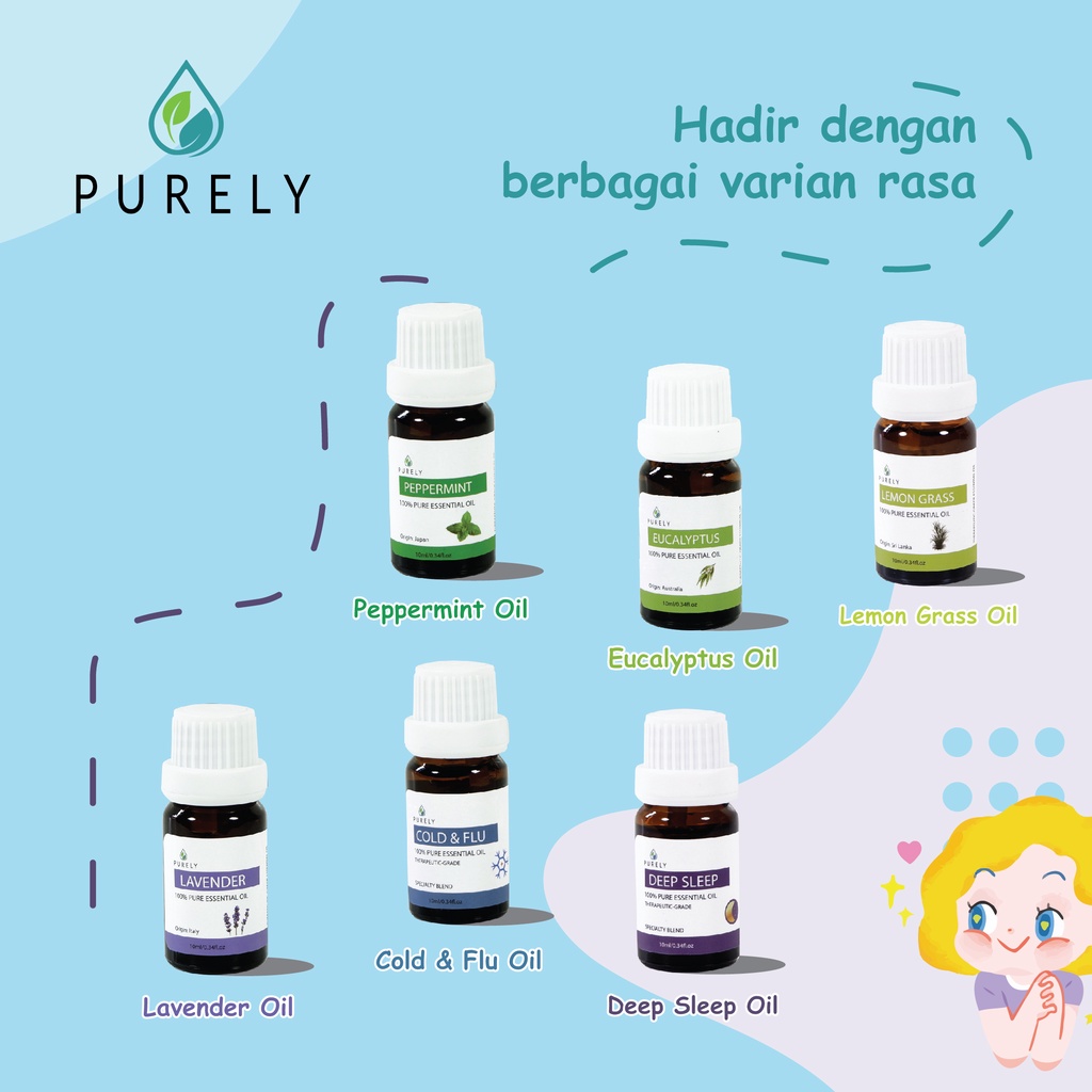 PURELY Deep Sleep essential oil dapat digunakan oleh anak-anak dan ibu hamil, Therapeutic-Grade 10ml