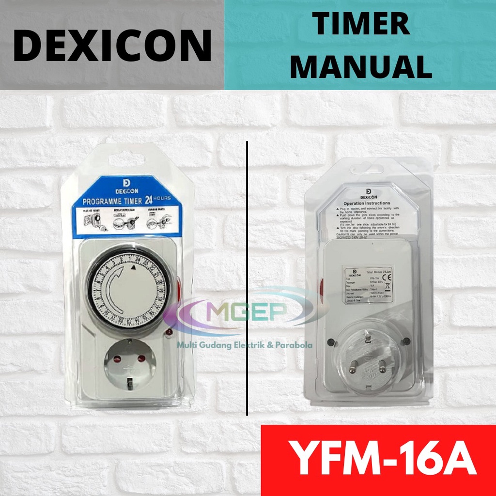 Dexicon Timer 24 Jam Manual 24 Hours Timer plus Steker