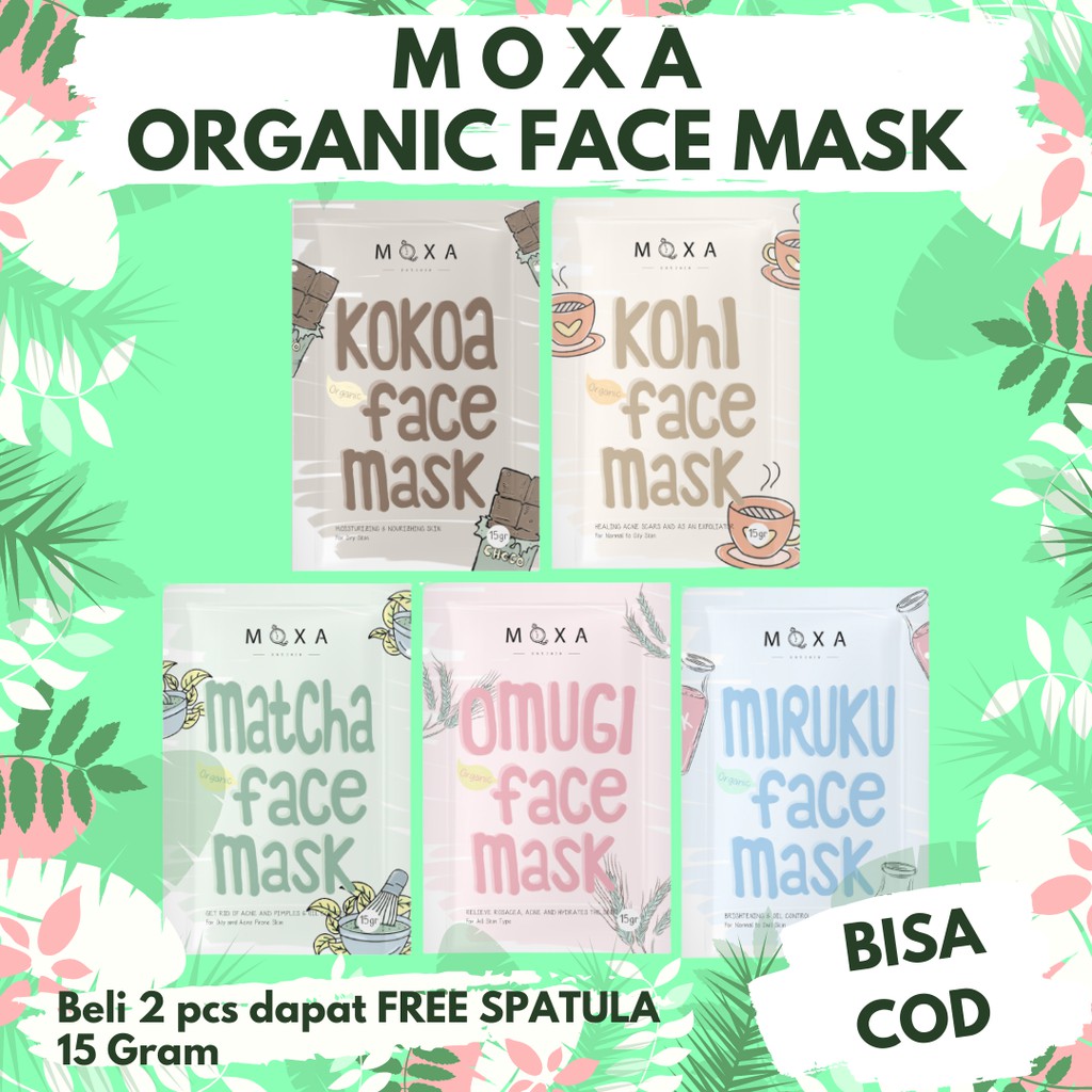 [FREE SPATULA] MOXA ORGANIC FACE MASK 15 Gram | Masker Wajah Organik [BISA COD]