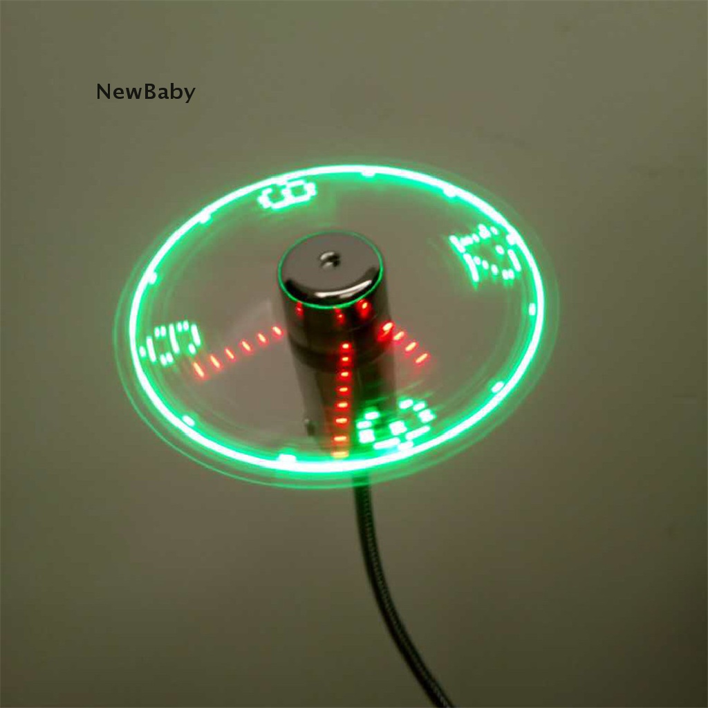 NewBaby USB Mini Flexible Time LED Clock Fan Usb Clock Fan Gadgets ID