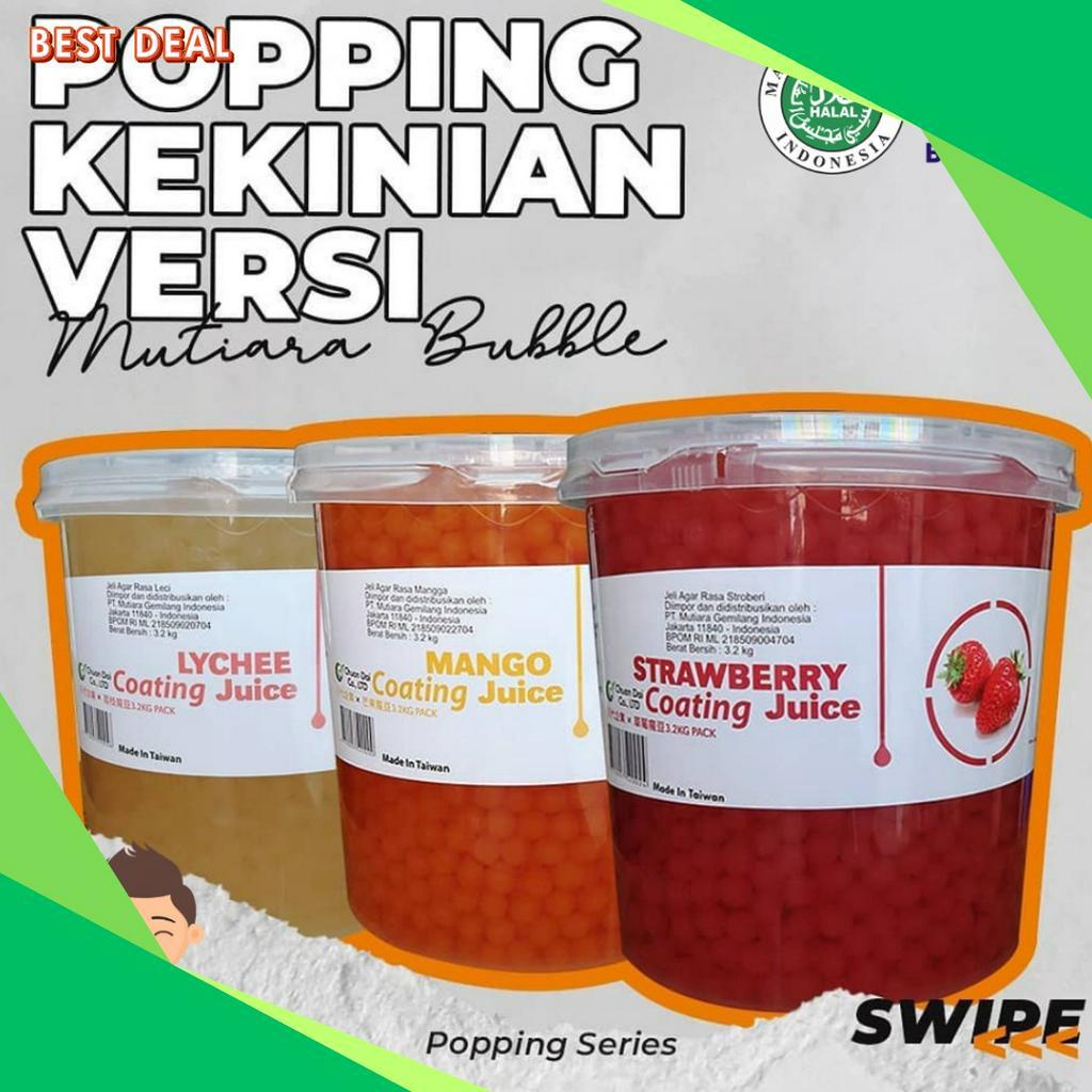 

WOW Popping Bobba Poping Boba Coating Juice Impor Taiwan 4gr dan JAM Selai TESTER