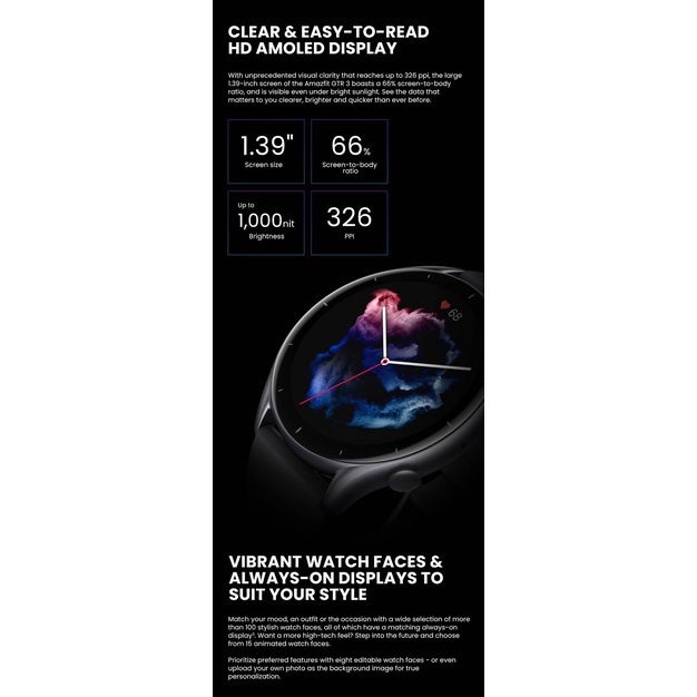 Smartwatch Amazfit GTR 3 Fashion Business Watch - Garansi Resmi 1 Tahun - International
