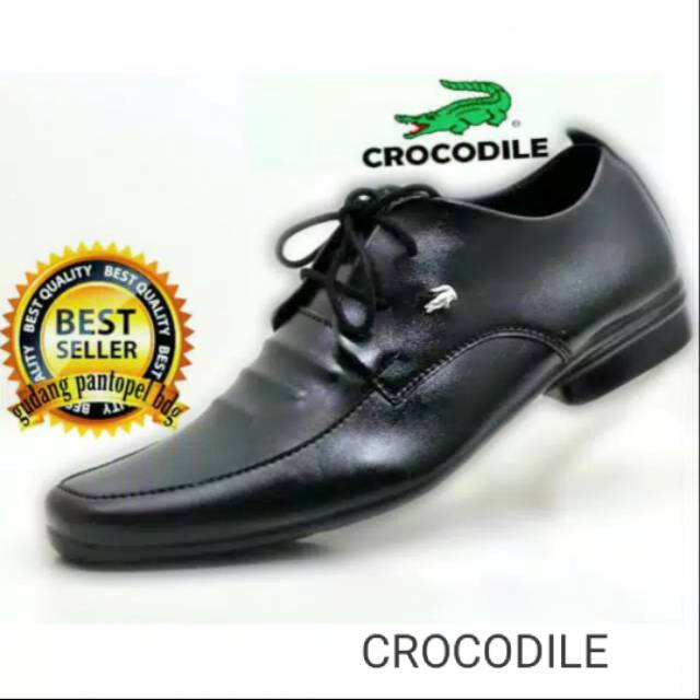 GROSIRBANDUNG | Sepatu Pantofel Pria Crocodile Hitam Formal Casual Pria Semi Kulit Original Handmade