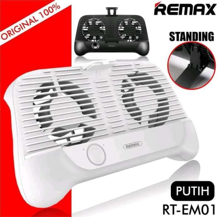 Remax Smartphone Cooling Gamepad Rt-Em01 Stand Pad Handphone Hp Ori - Hitam Ke903