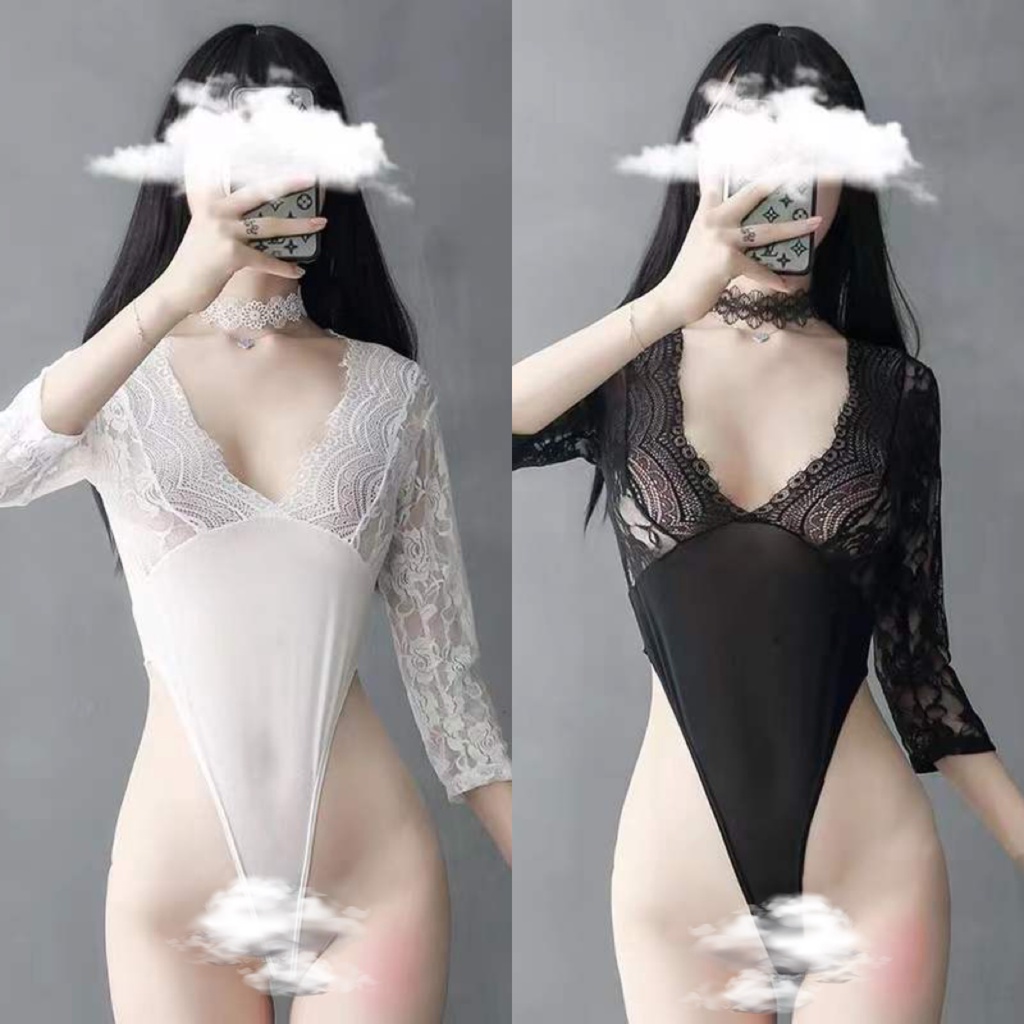 Sexy Long Sleeve Bodysuit Lingerie 8276