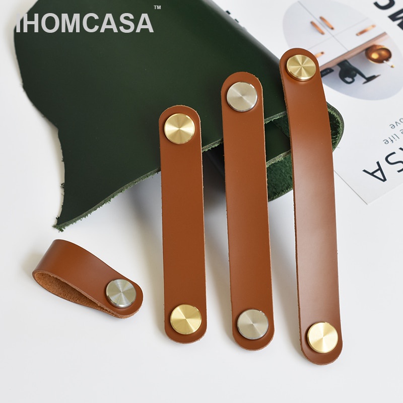 Kulit Gagang Kabinet Gaya Eropa Pegangan Perabot Dapur Lemari Pakaian Lemari Lemari Pintu Knob