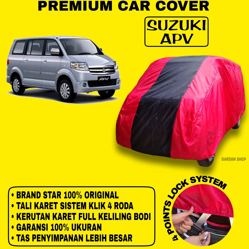 Body Cover SUZUKI APV MERAH HITAM Penutup Bodi Mobil Suzuki Apv Waterproof PREMIUM