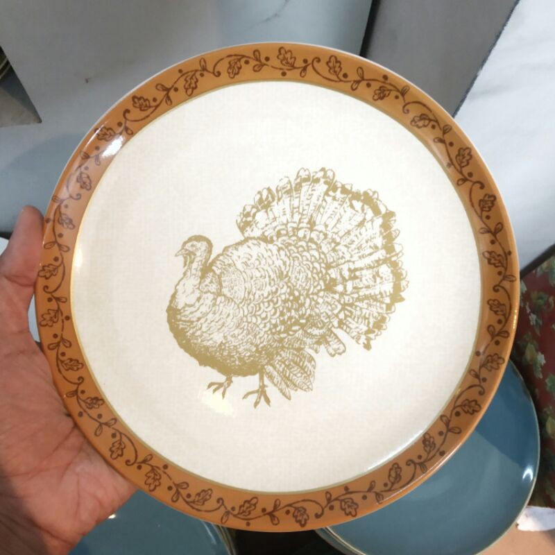 PIRING KERAMIK HIAS SANGO MOTIF JADUL KALKUN HIASAN DINDING PAJANGAN WALL DECOR