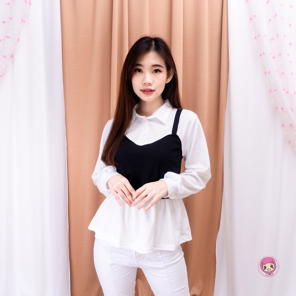 SELAL BLOUSE WANITA - BLOUSE KOREA - ATASAN WANITA - PAKAIAN TERLARIS - KOREAN STYLE-PUTIH