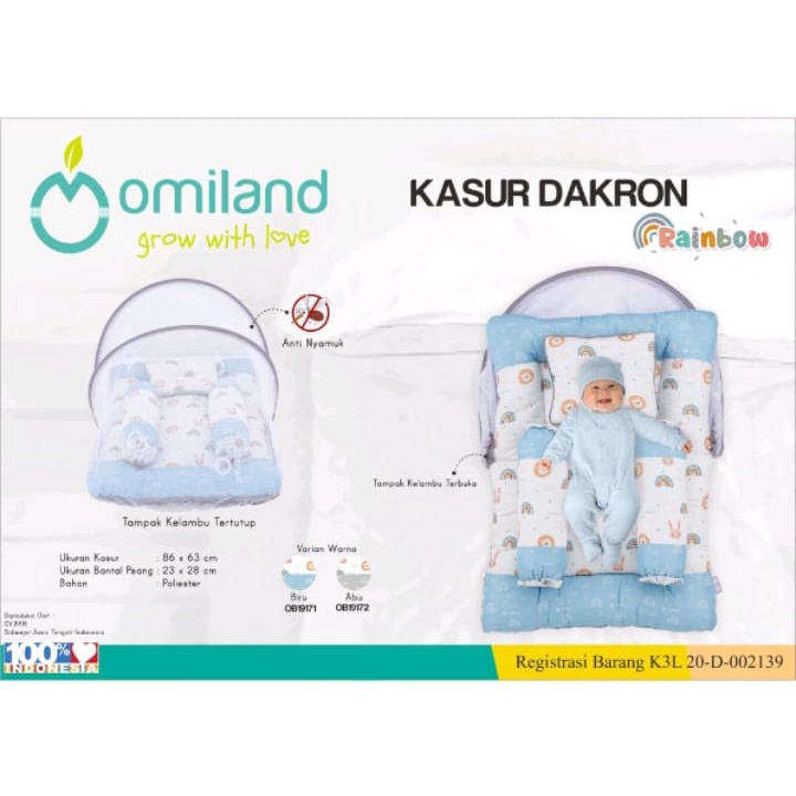 [2 kg] Omiland Kasur Lipat Bayi Dakron + Kelambu Rainbow Series - OB 19171-2