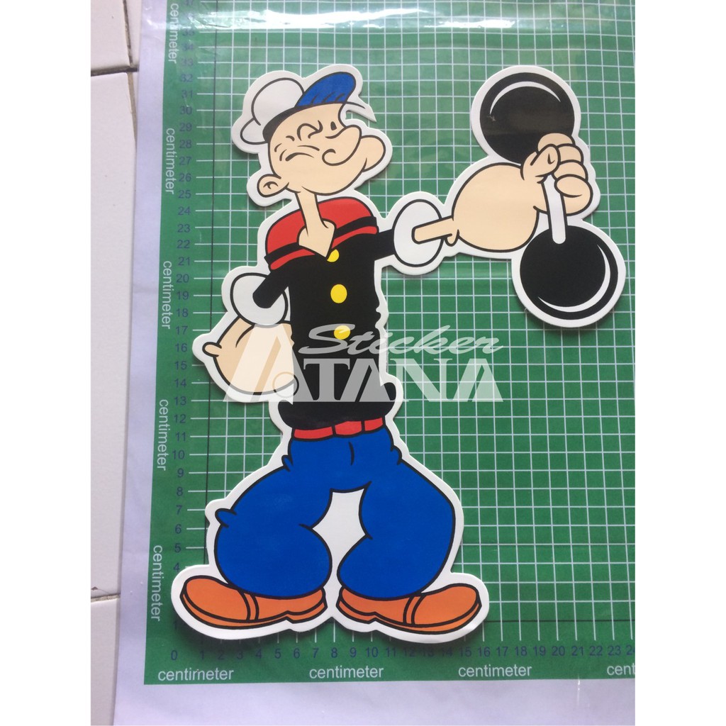 Sticker Vinyl Sablon Jumbo Printing Kartun Popeye Si Pelaut Shopee