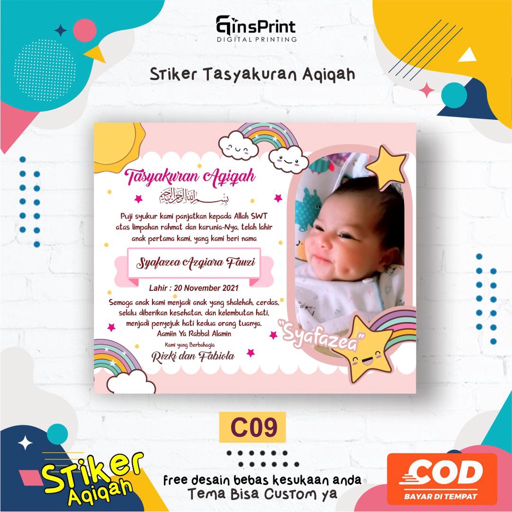 

Stiker aqiqah lucu kren banget - C09