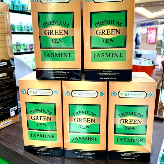 

Teh-Daun- Teh 63 Premium Green Tea Jasmine -Daun-Teh 800 Teh-Makanan-Minuman