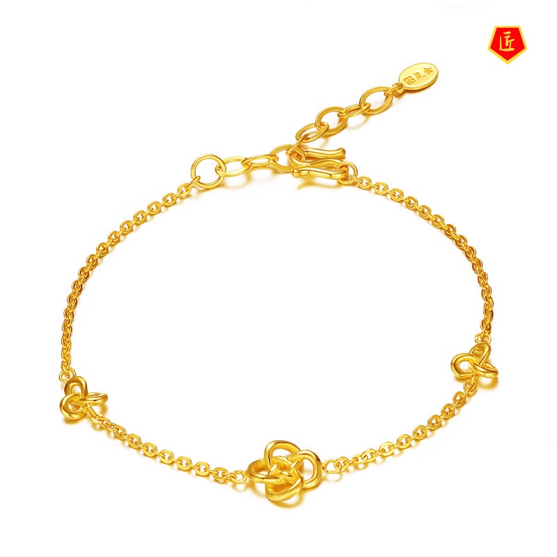 [Ready Stock]Creative Elegant Knotted Gold Bracelet