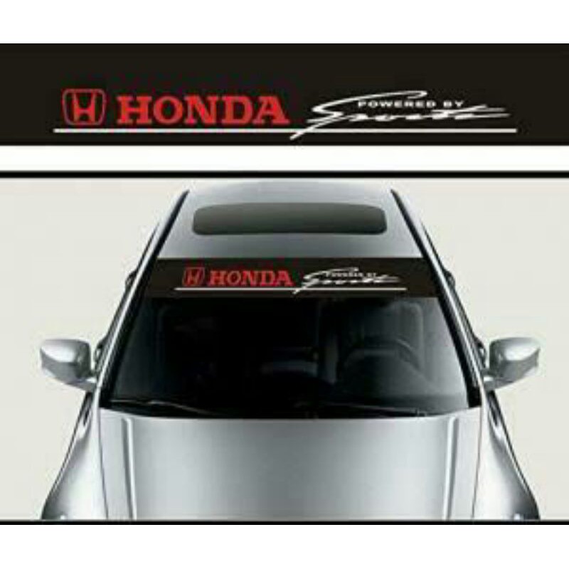 Stiker Mobil Kaca Depan Atas Honda Powered By Sport