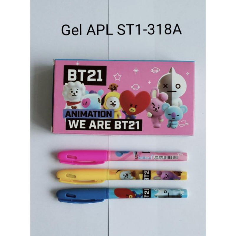 

PULPEN GEL APL ST1 -318A / PULPEN GEL WE ARE BT21 ( PER LUSIN ) 0,38 MM