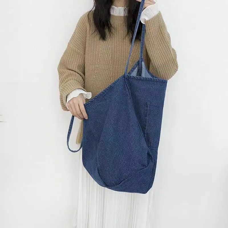 Korean Tote Bag Jeans Tas Tote Korea
