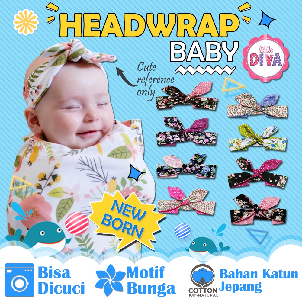 Baby Headband New Born Head wrap BUNGA Bando bayi newborn Head Band headband tali kepala pita rambut new born hw bandana ikat