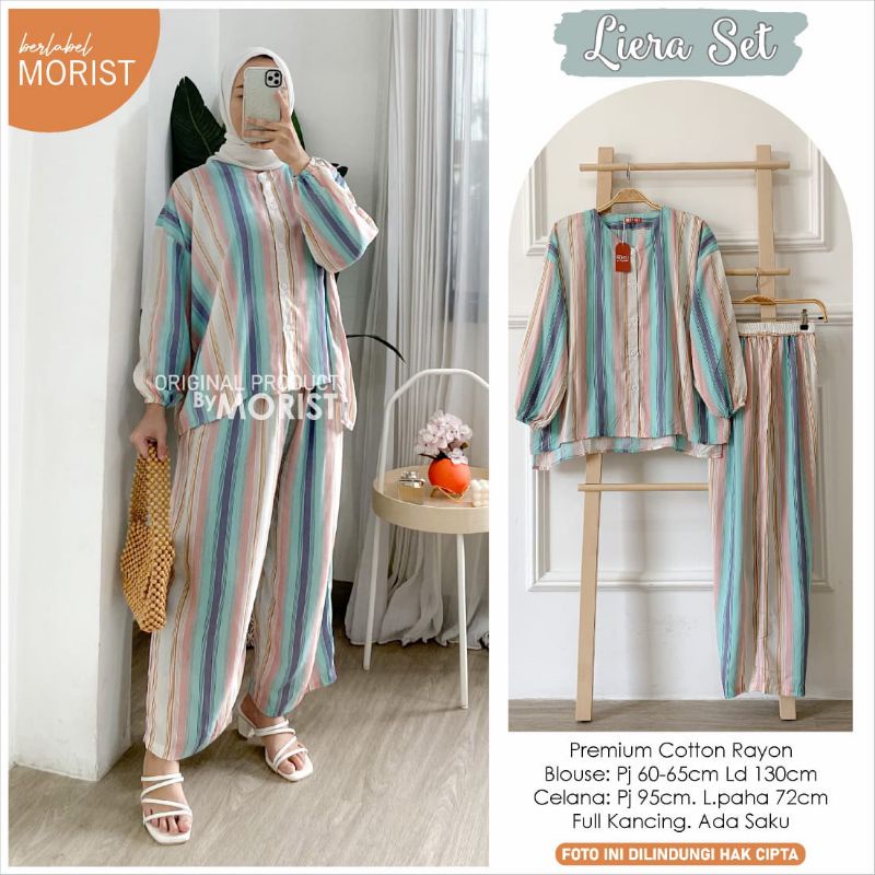 Liera Lini Lemni Cala Daily Set Setelan Oneset Jumbo Busui Catton Rayon Original Moela Morist Berlab