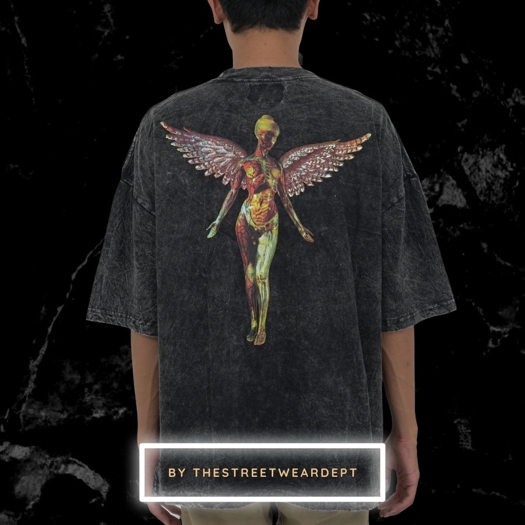 Kaos T Shirt Tee Nirvana Angels Big Print Vintage Washed