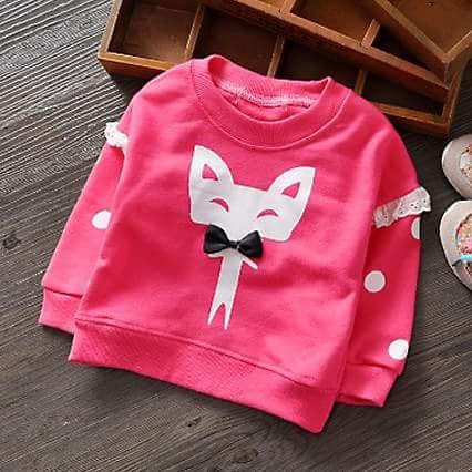 Atasan anak CEWEK Sweater Fox Pink