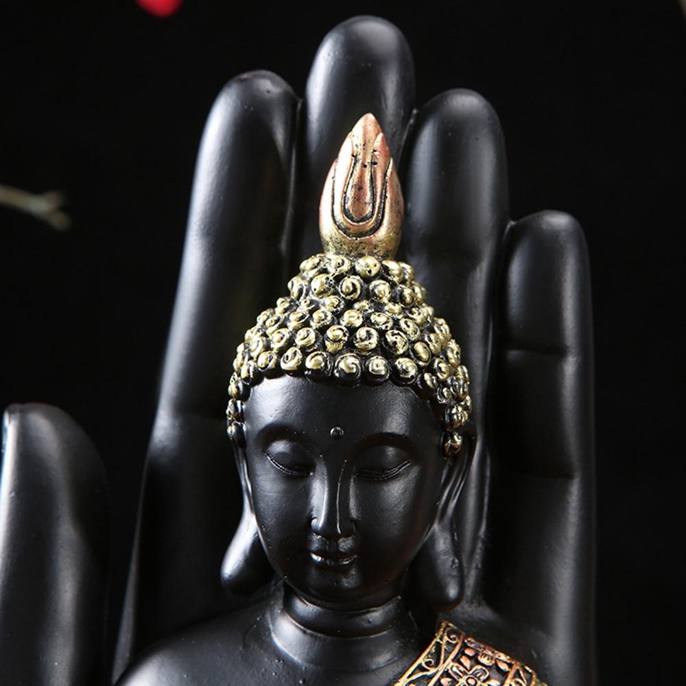 [Elegan] Patung Buddha Resin Buatan Tangan Meditasi Dekorasi Ruang Tamu Fengshui Palm Buddha