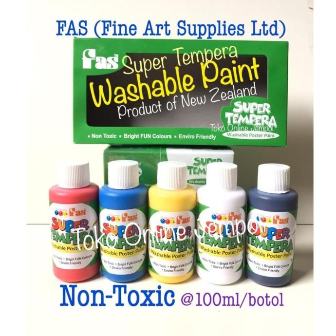 

[COD] Cat Mudah di Cuci Washable Paint 5 warna FAS Super Tempera ATK0942FS SALE Kode 339