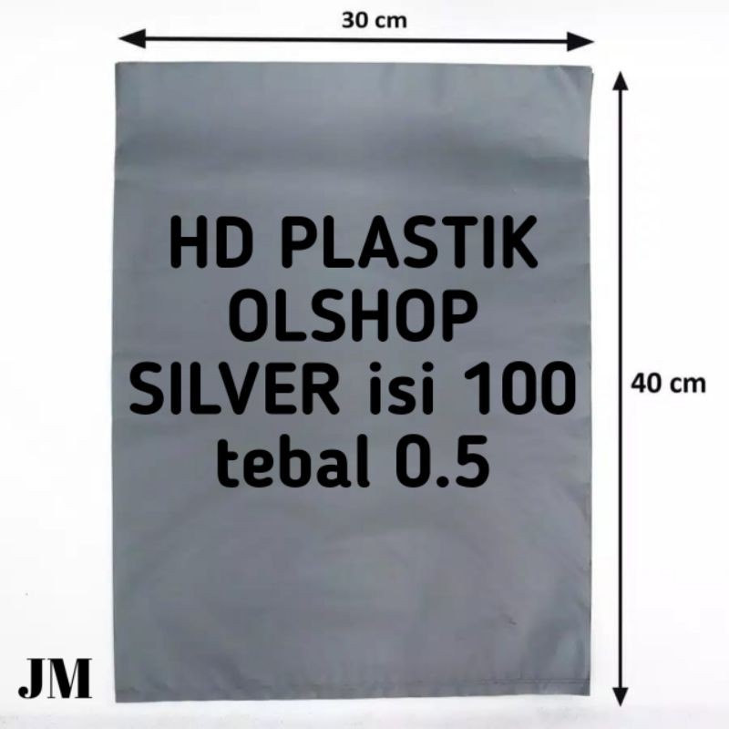 

plastik poly bag HD plastik packing silver ukuran 30x40
