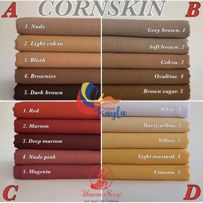 Grosir Hijab segi empat Cornskin Umama PART 2 / kerudung cornskin / hijab Murah