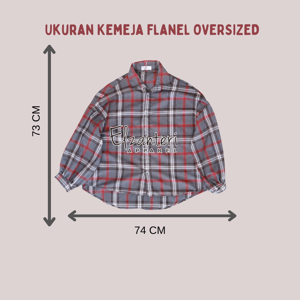 Kemeja Flanel Wanita Oversize