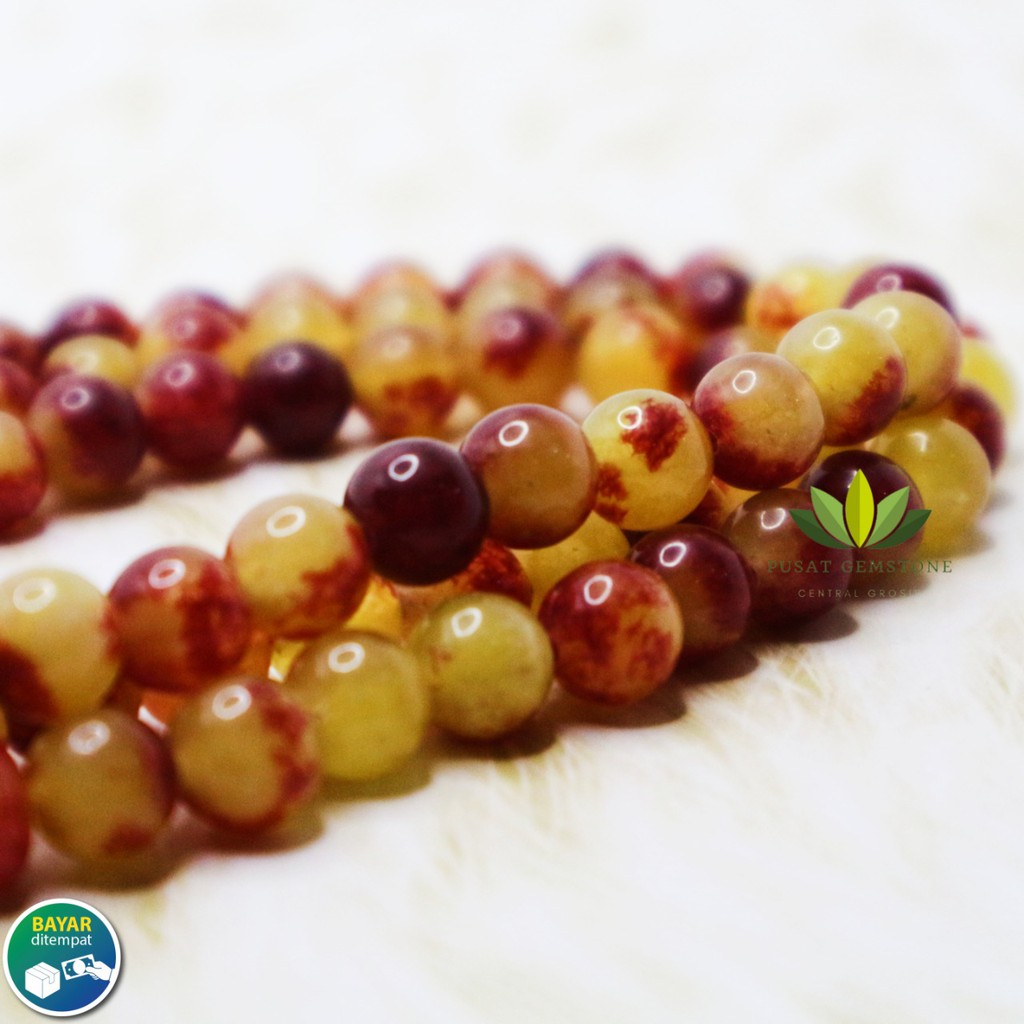 TASBIH BATU NATURAL GIOK KUNING GRADASI 99