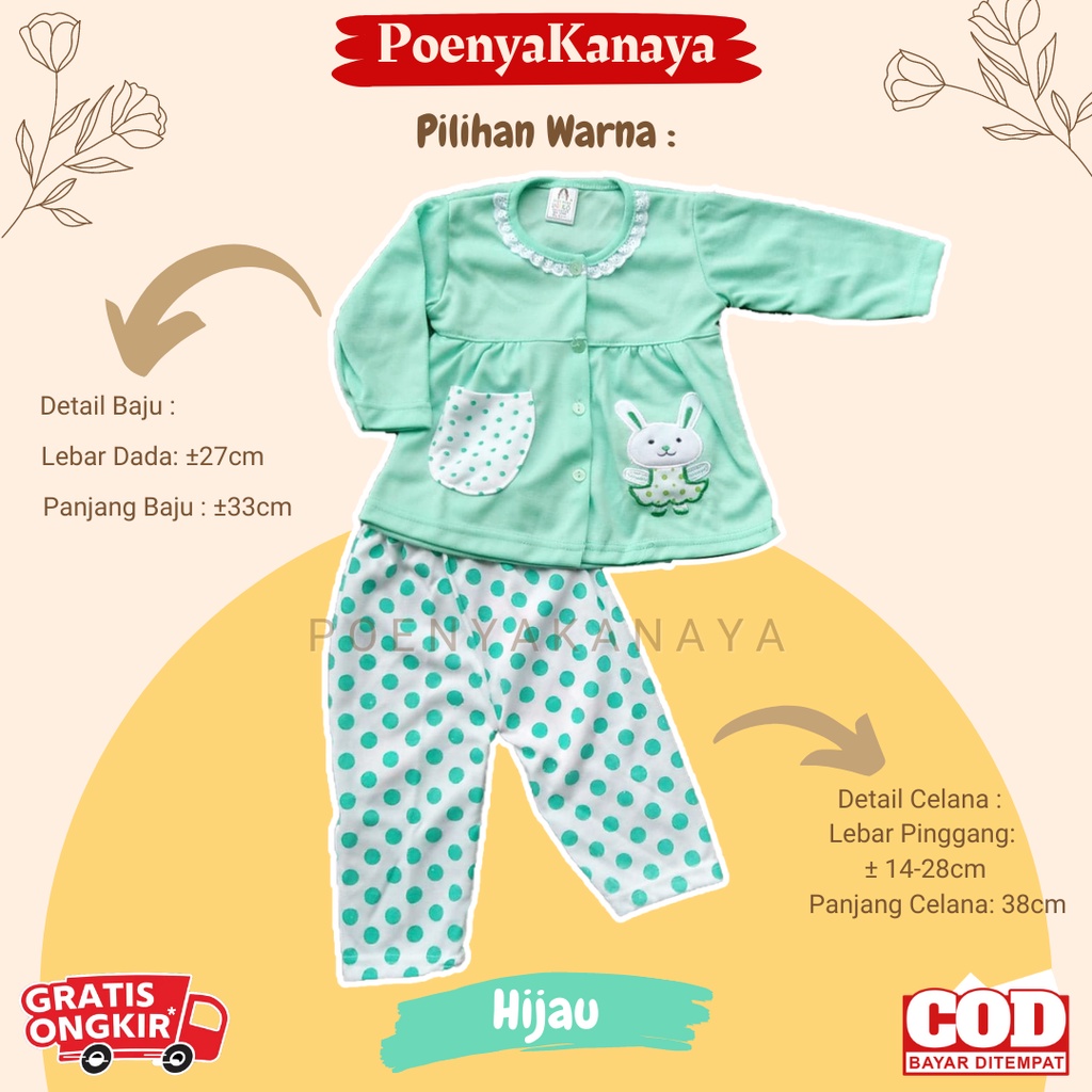 Setelan Baju Bayi Piyama Bayi Panjang Perempuan RADOT Yeiko 6-18 bulan SPY09