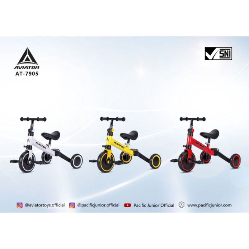 Sepeda Roda Tiga Balance Bike Tricycle 3IN1 AVIATOR AT7905/EXOTIC BALANCEBIKE