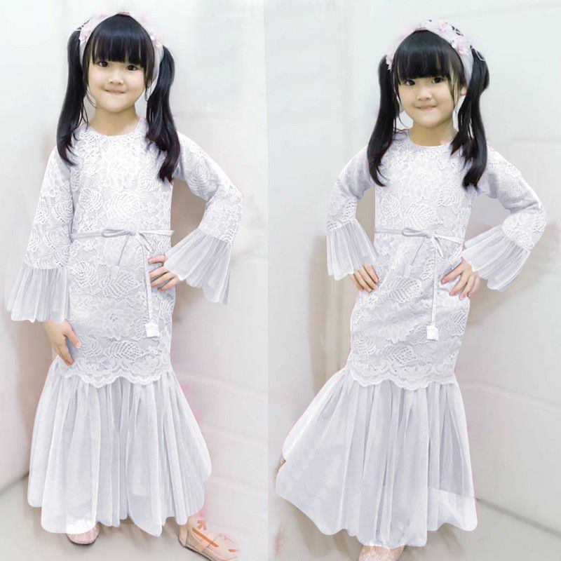 BAJU DRESS GAMIS ANAK KIDS BROKAT BRUKAT PESTA KONDANGAN UMROH RENDA MAXI MAXY IMPORT ANAK WANITA MU