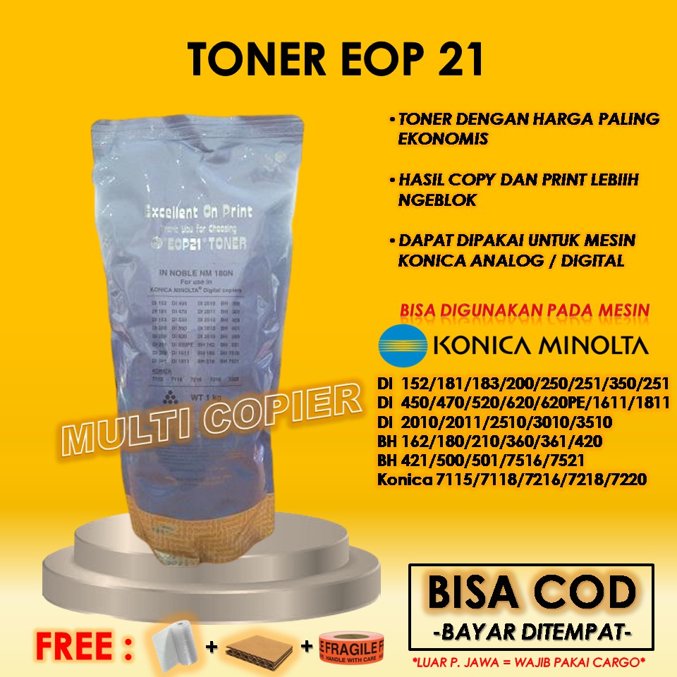 Toner Konica Minolta Eop21 DI & Bizhub 250 350 450 550 Original - Serbuk Tinta Refill Fotocopy