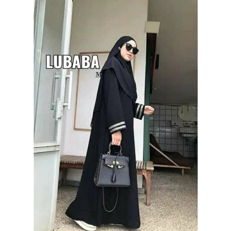 Abaya Basic Hitam Syari Turki Gamis Terbaru Busui Lubaba