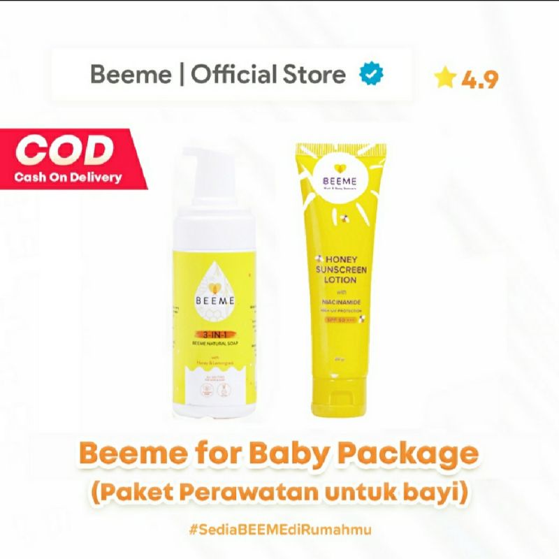 [EXTRA HEMAT] Paket Beeme Sabun + Sunscreen Lotion Skincare Ibu &amp; Anak