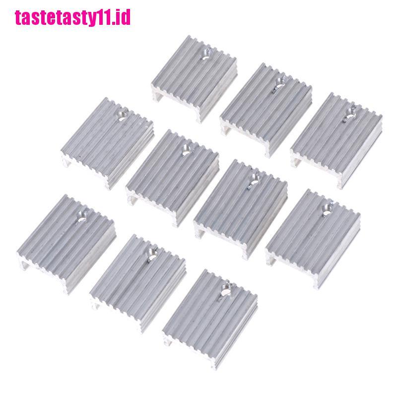 10 Pcs Transistor Radiator Heat Sink Bahan Aluminum Untuk TO220 Triode