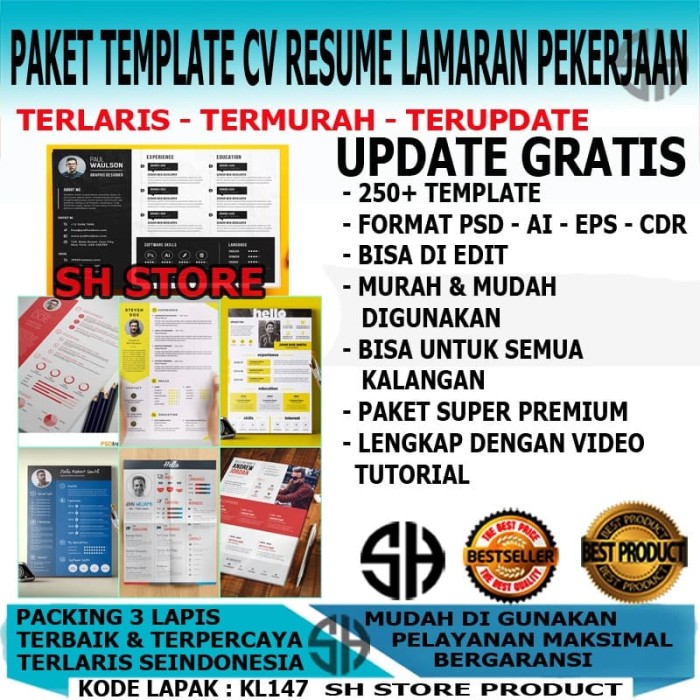 

Paket Template CV Resume Surat Lamaran Kerja Format PSD AI EPS CDR
