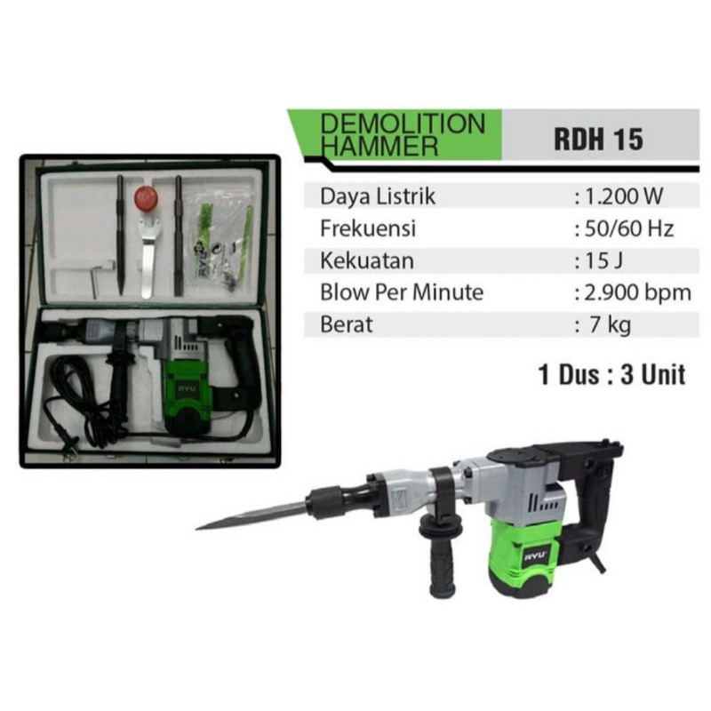 Bor Bobok Beton Ryu RDH 15 / Demolition Hammer Ryu RDH15