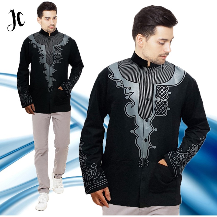 Baju Kurta Pakistan Tangan Pendek Printing Fadli SS / Kemeja Koko Kurta Printing SS - JCCollections