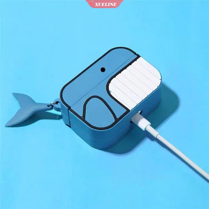 Casing Soft Case Silikon Motif Kartun Whale Untuk AirPods 1 / 2