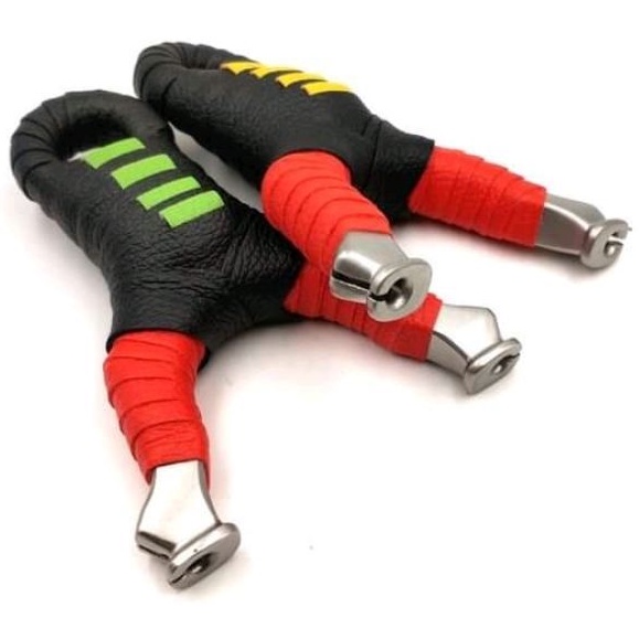 Ketapel modern slingshot stainless steel dual-use single flat leather