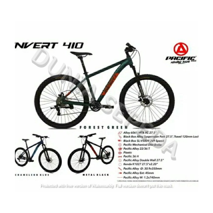 SEPEDA GUNUNG MTB 27.5 PACIFIC INVERT 410 ALLOY 2X9 SP ORI TERMURAH