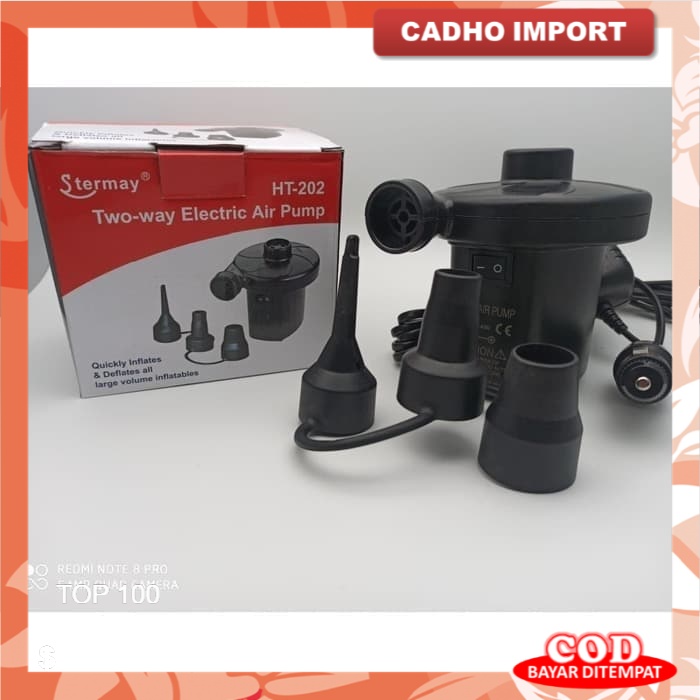 Pompa Kasur angin Listrik STERMAY HT-202 + Adaptor Charger HP Mobil